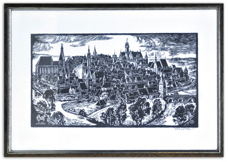 Max Escher Stadtansicht von Hof 